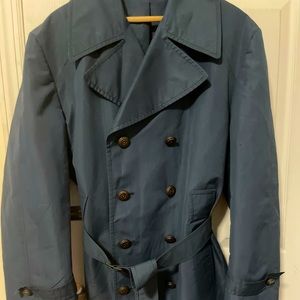 SOLD- Men’s London Fog trench coat. Stylish Navy/grey-blue color, size 40R.